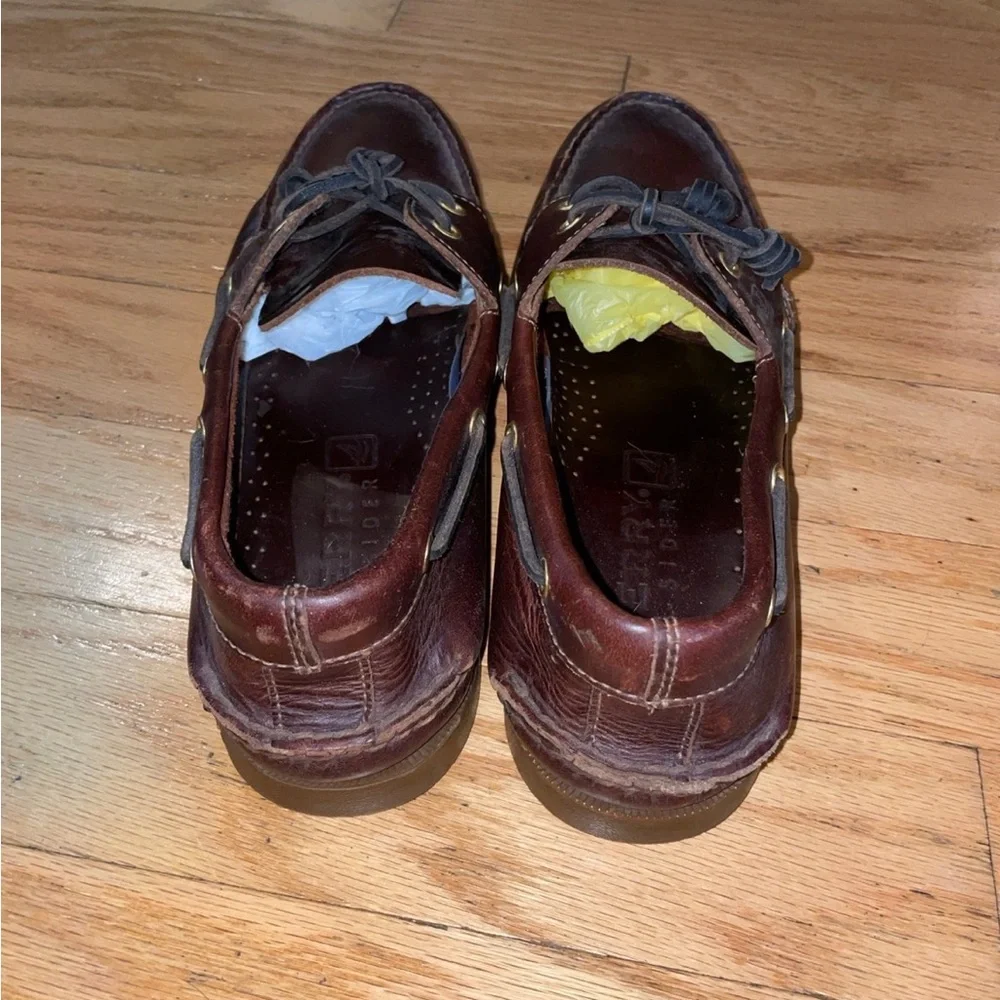 Sperry Top-Sider Dark Brown Leather Boat Shoe size 11 0195214 Amaretto